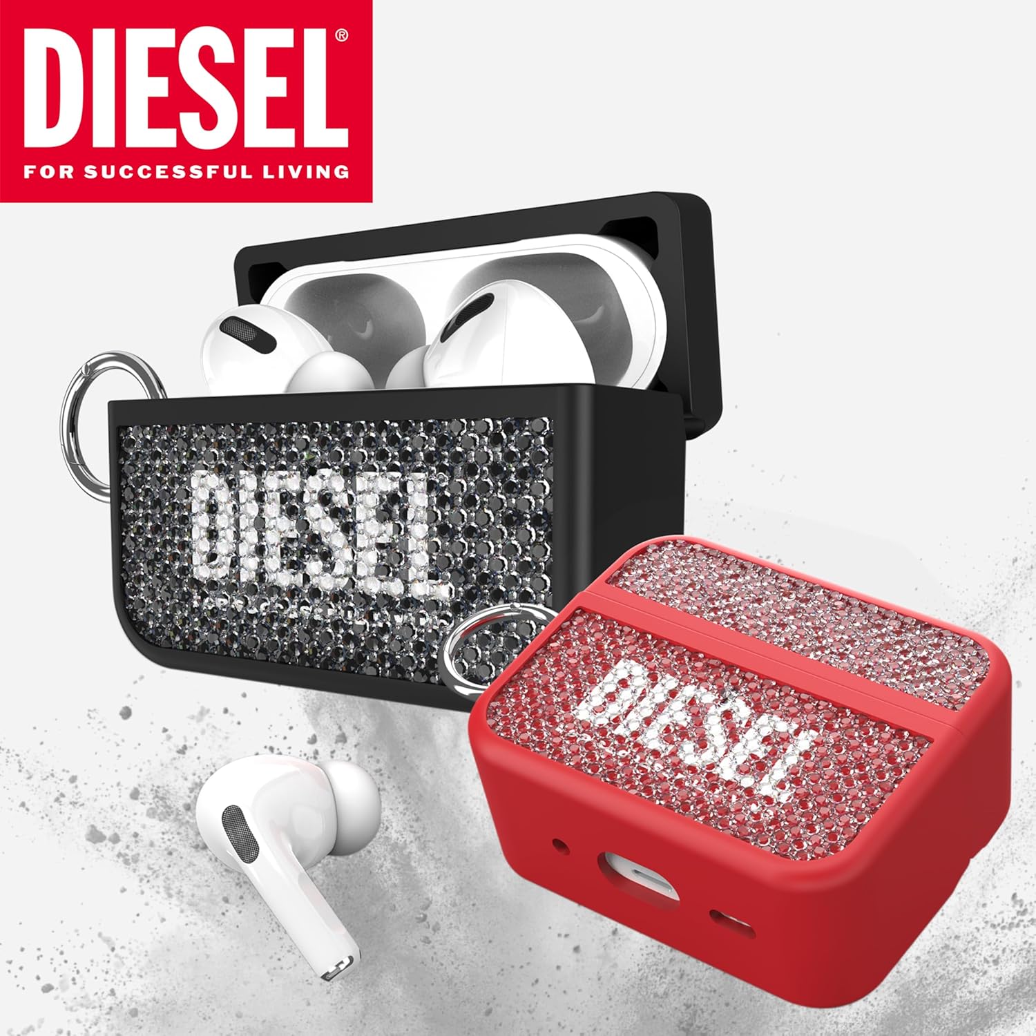 DIESEL AirPods Pro2 ケース/AirPods Pro ケース TPU スワロフスキー